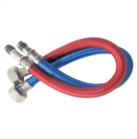 Подводка гибкая для воды латунь пара для смесителя M10-1/2" ш-г L=0,6 м фибронейлоновая оплётка Славен СЛ-ЗП-009