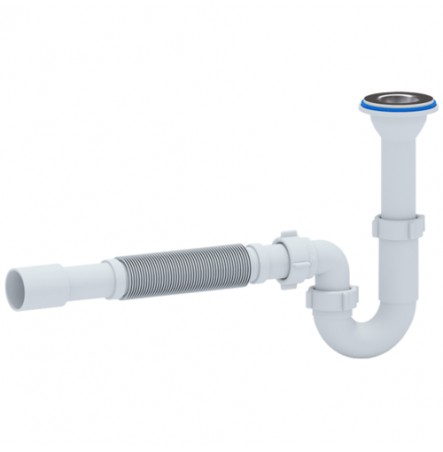 Сифон для умывальника трубный Ани нерж/сетка 1 1/4"х32 с гофрой 32/40 DB2015 АНИ Пласт