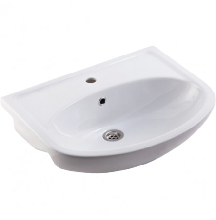 Умывальник УЮТ 60 белый 1 отверстие мебельный 3 величины б/комплекта 610x470 Rosa (Кировская керамика)