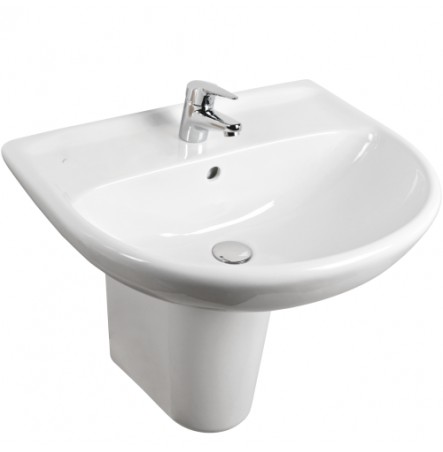 Умывальник Lyra 50 белый 1 отверстие с полупьедесталом 1 величины 500x410x180 Jika 8.1427.0 000.104.9, 8.1927.1.000.000.5