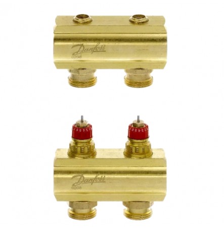 Коллектор распределительный FHF для водян. отопл. 6+6 с вент вставками Danfoss 088U0506