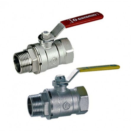 Кран шаровой латунный газ R253DL Ду 32 НР/НР рычаг Giacomini R253LX026