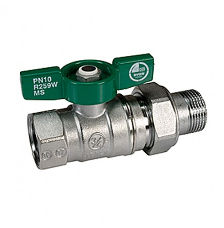 Кран шаровой латунный R259W Ду 25 ВР/"американка" бабочка Giacomini R259WX027