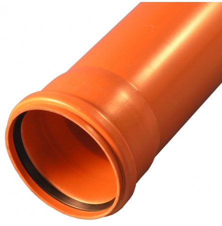 Труба PP-B с раструбом коричневая Дн 110х3,4 б/нап SN4 L=2,0м в/к VALFEX 301100200