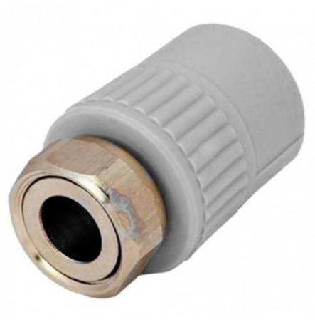 Муфта PP-R комбинированная сер нак. гайка Дн 25х3/4" VALFEX 10139025Г