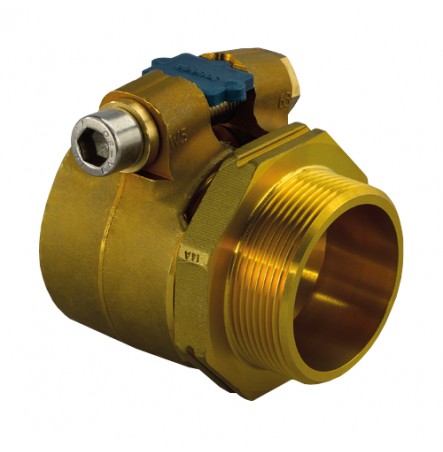 Муфта зажимная для PE-X латунь Wipex Дн40х3,7-G1 1/4" НР Ру 6 Uponor 1018330