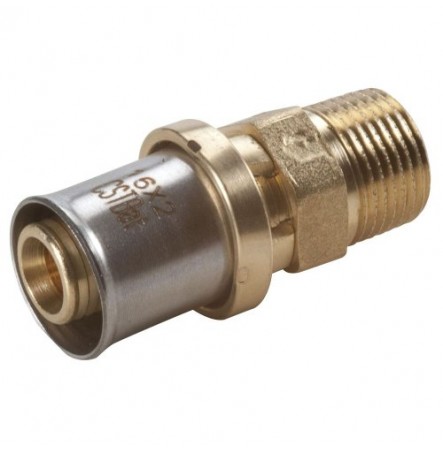 Муфта МП латунь RM107 Дн 16х3/8" НР пресс Giacomini RM107Y023