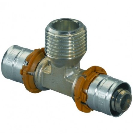 Тройник МП латунь MLC Дн 32х3/4"х32 НР пресс Uponor 1015082