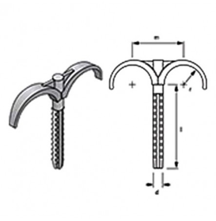 Крюк двухсторонний монтажный МП пластик MLC Дн 16-32 L=6см Uponor 1013139