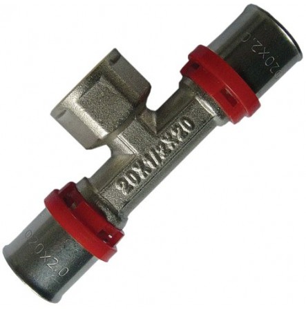 Тройник МП латунь Faro Дн 26х1"х26 ВР пресс STC 6518
