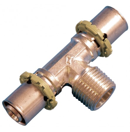 Тройник МП латунь Дн 26х3/4"х26 НР пресс Comap 734JDJ