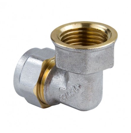 Угольник МП латунь никель 7007 Дн 20х1/2" ВР обжим ГОСТ 32415-2013 Aquasfera 7007-03