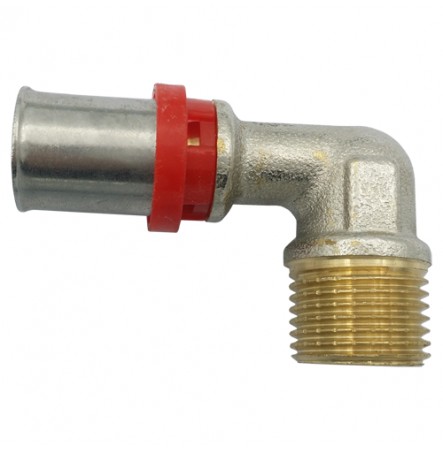 Угольник МП латунь никель 8006 Дн 20х1/2" НР пресс ГОСТ 32415-2013 Aquasfera 8006-03