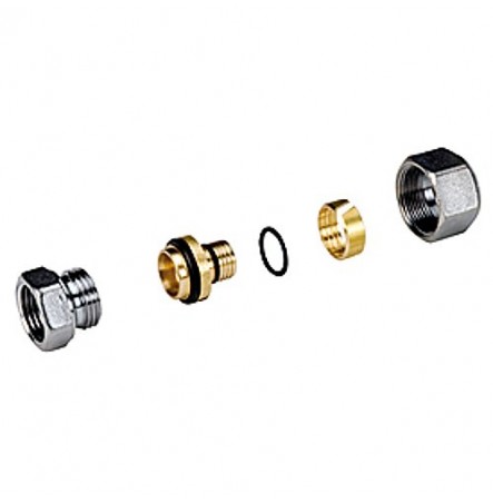 Муфта МП латунь хром R187F 1/2"x(18x2) ВР Giacomini R187FX052